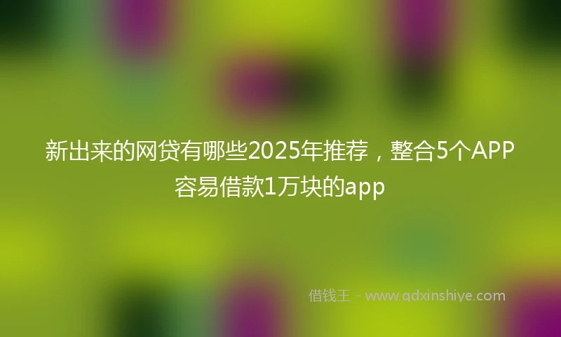 新出来的网贷有哪些2025年推荐，整合5个APP容易借款1万块的app