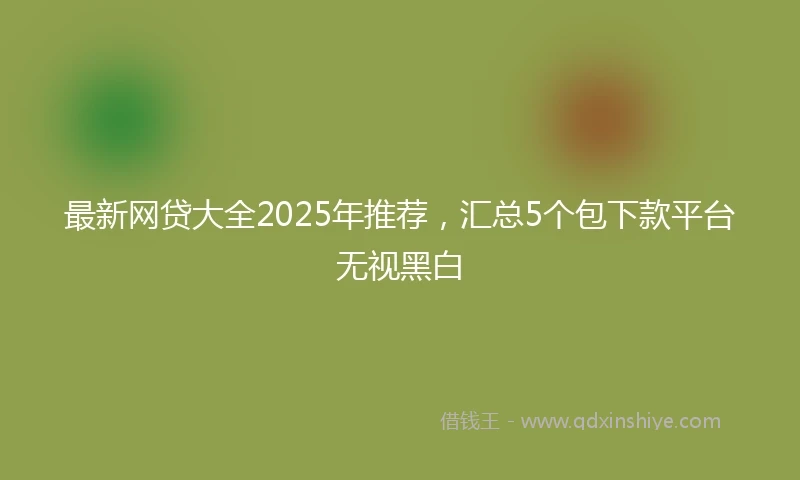 最新网贷大全2025年推荐，汇总5个包下款平台无视黑白