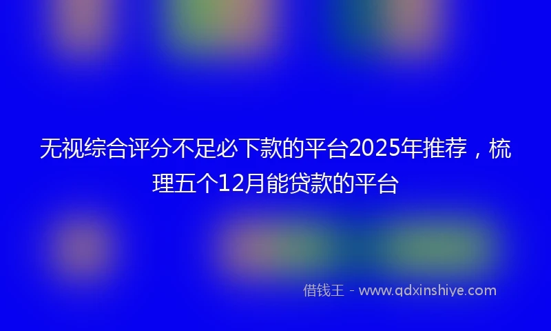 无视综合评分不足必下款的平台2025年推荐，梳理五个12月能贷款的平台