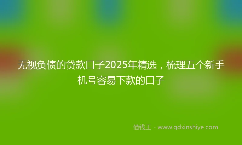 无视负债的贷款口子2025年精选，梳理五个新手机号容易下款的口子