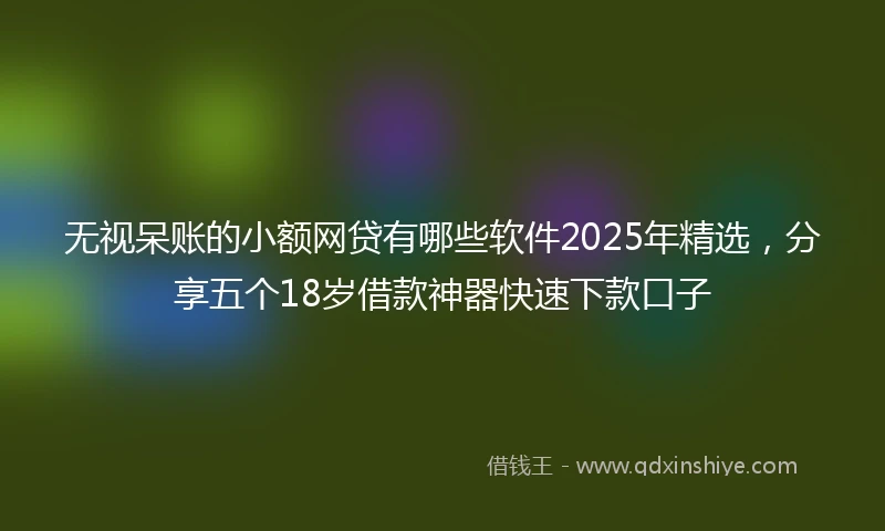 无视呆账的小额网贷有哪些软件2025年精选，分享五个18岁借款神器快速下款口子