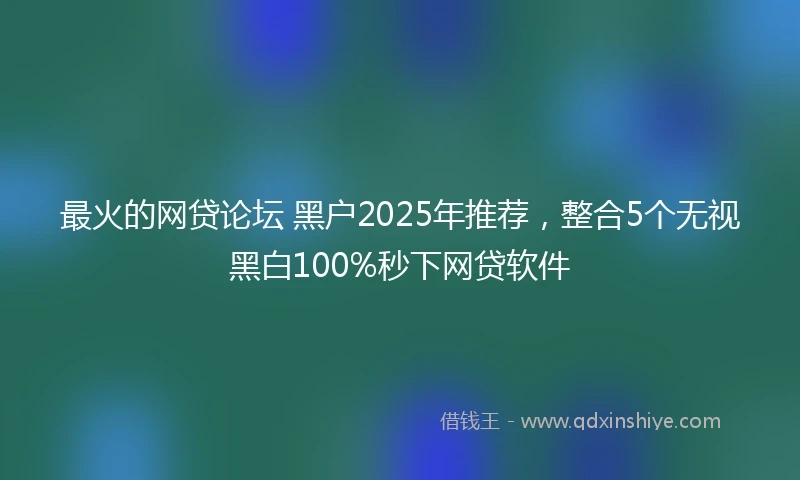 最火的网贷论坛 黑户2025年推荐，整合5个无视黑白100%秒下网贷软件