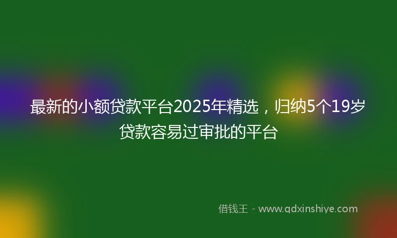 最新的小额贷款平台2025年精选，归纳5个19岁贷款容易过审批的平台