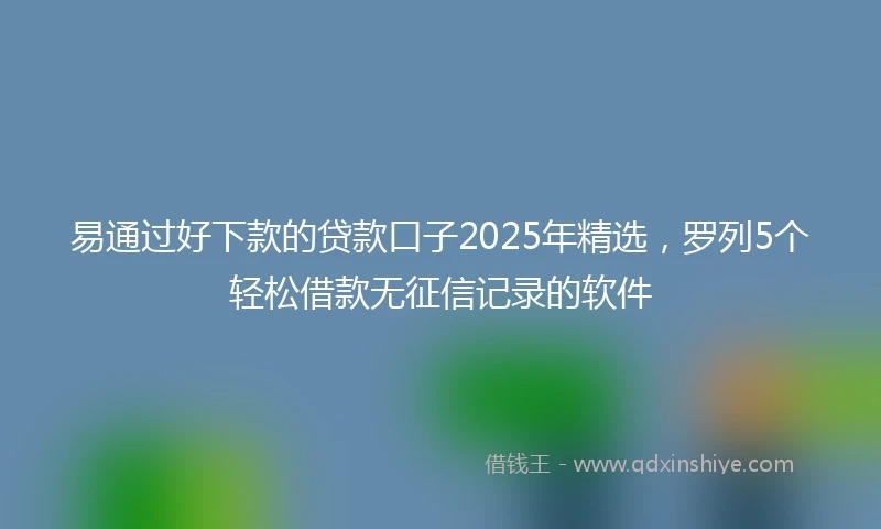 易通过好下款的贷款口子2025年精选，罗列5个轻松借款无征信记录的软件