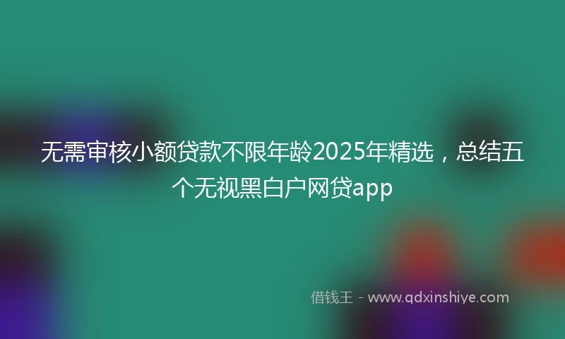 无需审核小额贷款不限年龄2025年精选，总结五个无视黑白户网贷app