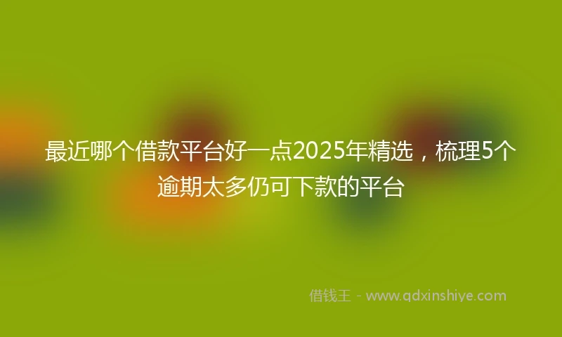 最近哪个借款平台好一点2025年精选，梳理5个逾期太多仍可下款的平台