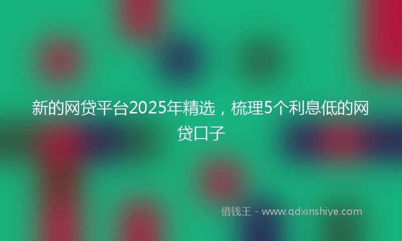 新的网贷平台2025年精选，梳理5个利息低的网贷口子