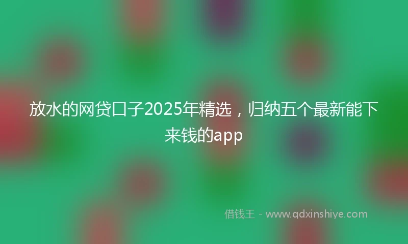 放水的网贷口子2025年精选，归纳五个最新能下来钱的app