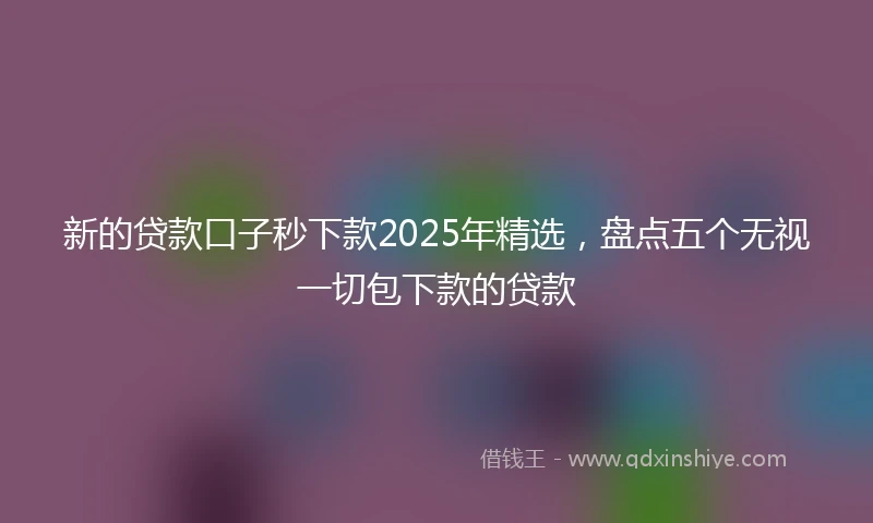 新的贷款口子秒下款2025年精选，盘点五个无视一切包下款的贷款