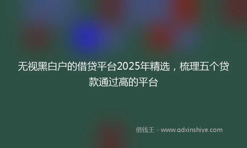 无视黑白户的借贷平台2025年精选，梳理五个贷款通过高的平台