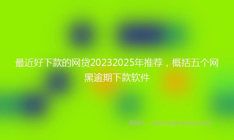 最近好下款的网贷20232025年推荐，概括五个网黑逾期下款软件