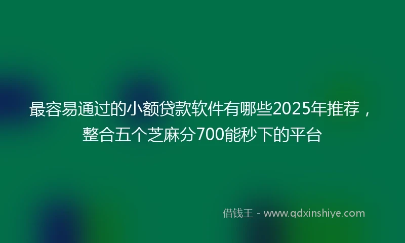 最容易通过的小额贷款软件有哪些2025年推荐,整合五个芝麻分700能秒下的平台