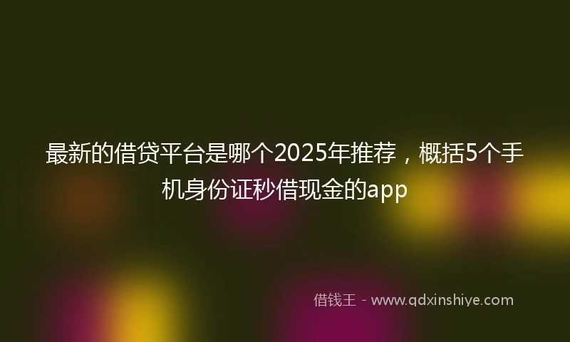 最新的借贷平台是哪个2025年推荐，概括5个手机身份证秒借现金的app