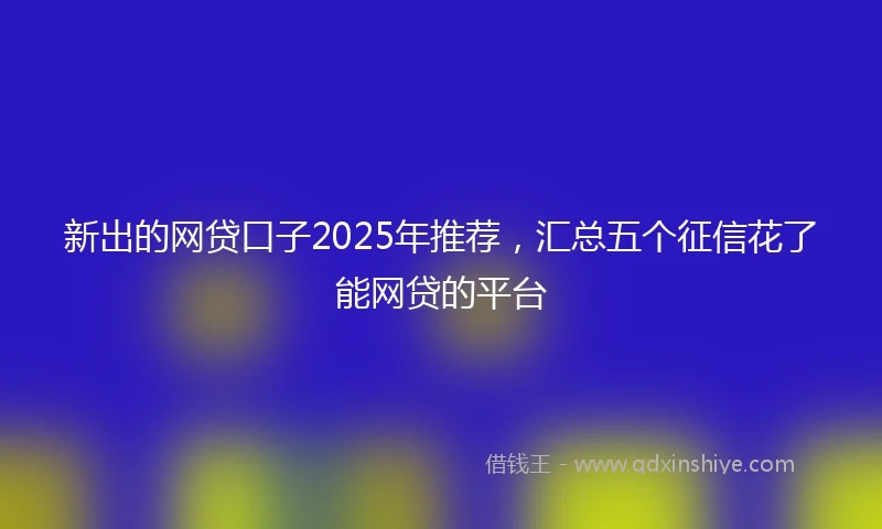 新出的网贷口子2025年推荐，汇总五个征信花了能网贷的平台