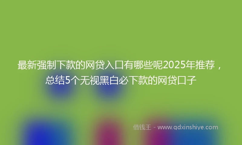 最新强制下款的网贷入口有哪些呢2025年推荐，总结5个无视黑白必下款的网贷口子