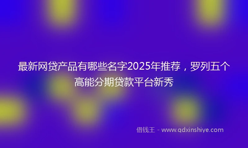 最新网贷产品有哪些名字2025年推荐，罗列五个高能分期贷款平台新秀