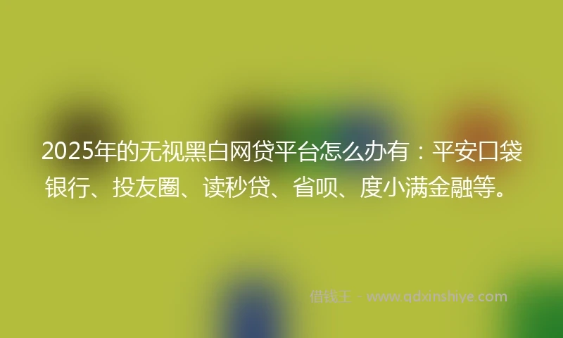 2025年的无视黑白网贷平台怎么办有：平安口袋银行、投友圈、读秒贷、省呗、度小满金融等。