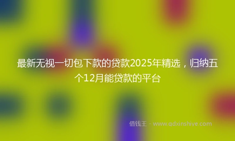 最新无视一切包下款的贷款2025年精选，归纳五个12月能贷款的平台