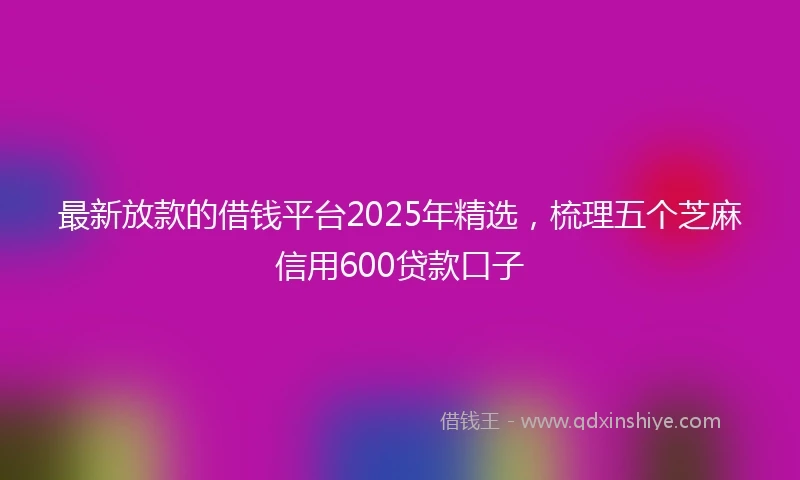 最新放款的借钱平台2025年精选，梳理五个芝麻信用600贷款口子
