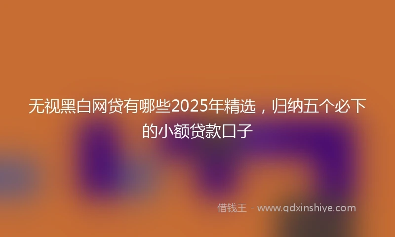 无视黑白网贷有哪些2025年精选，归纳五个必下的小额贷款口子