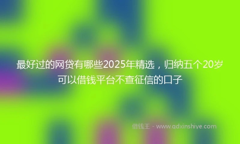最好过的网贷有哪些2025年精选，归纳五个20岁可以借钱平台不查征信的口子