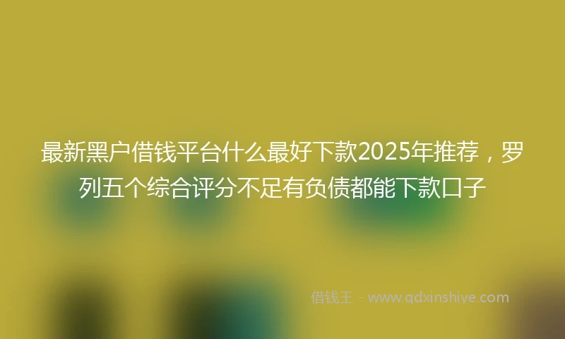 最新黑户借钱平台什么最好下款2025年推荐，罗列五个综合评分不足有负债都能下款口子