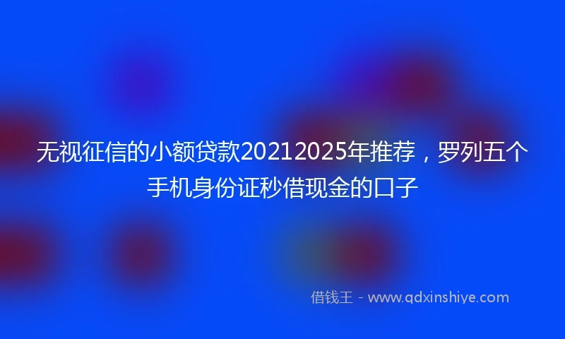 无视征信的小额贷款20212025年推荐，罗列五个手机身份证秒借现金的口子
