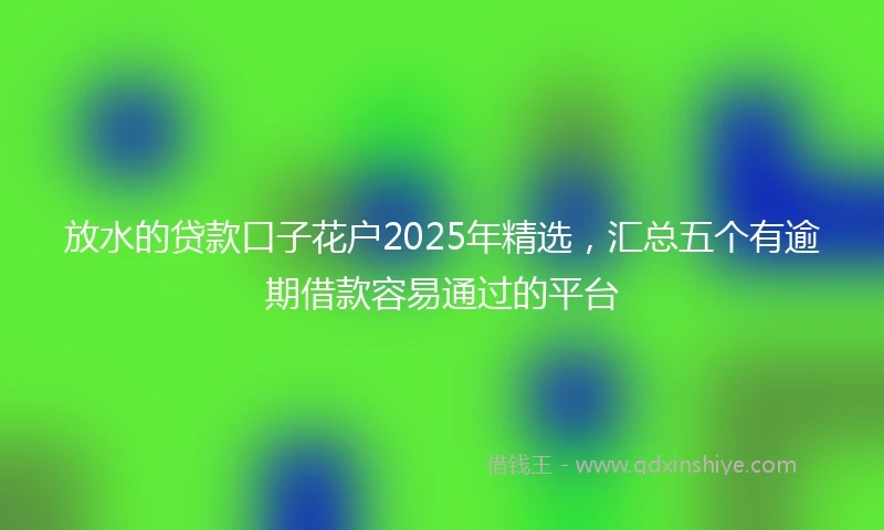 放水的贷款口子花户2025年精选，汇总五个有逾期借款容易通过的平台