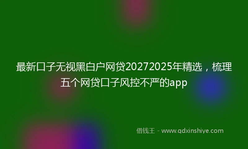 最新口子无视黑白户网贷20272025年精选，梳理五个网贷口子风控不严的app