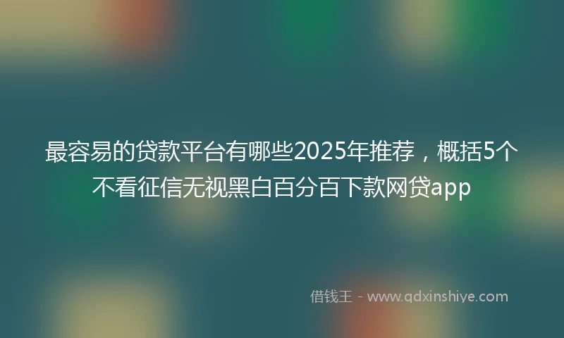 最容易的贷款平台有哪些2025年推荐,概括5个不看征信无视黑白百分百下款网贷app