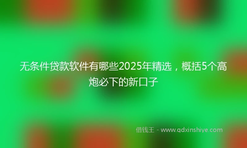 无条件贷款软件有哪些2025年精选,概括5个高炮必下的新口子