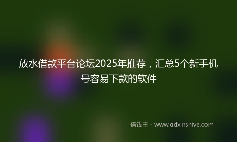 放水借款平台论坛2025年推荐，汇总5个新手机号容易下款的软件