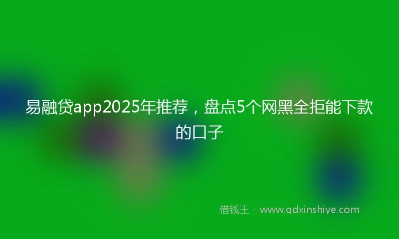 易融贷app2025年推荐，盘点5个网黑全拒能下款的口子