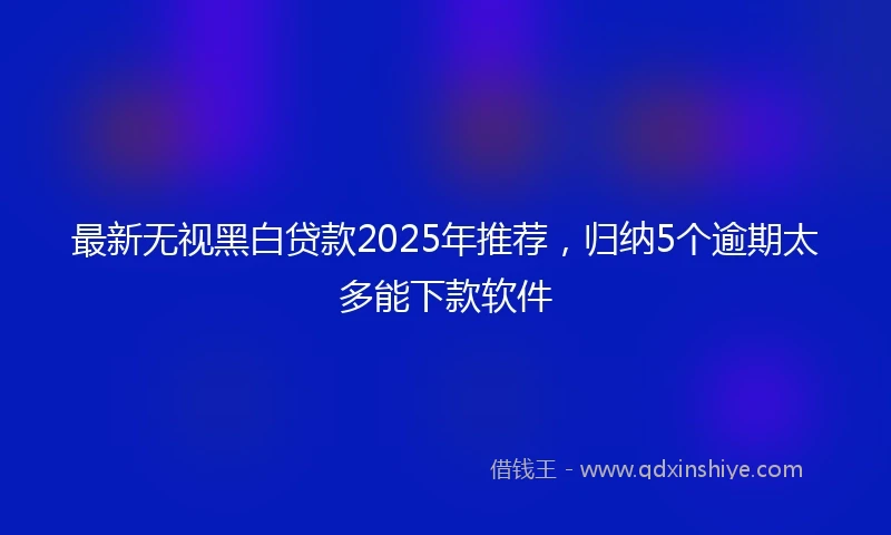 最新无视黑白贷款2025年推荐，归纳5个逾期太多能下款软件