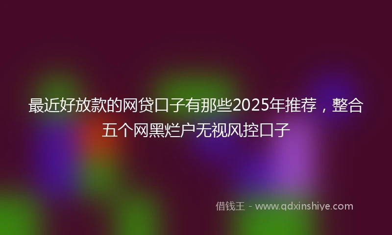 最近好放款的网贷口子有那些2025年推荐,整合五个网黑烂户无视风控口子