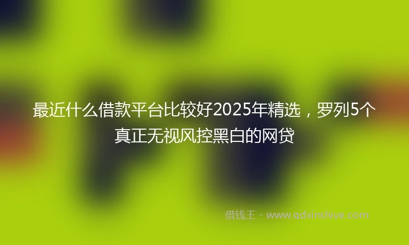 最近什么借款平台比较好2025年精选，罗列5个真正无视风控黑白的网贷