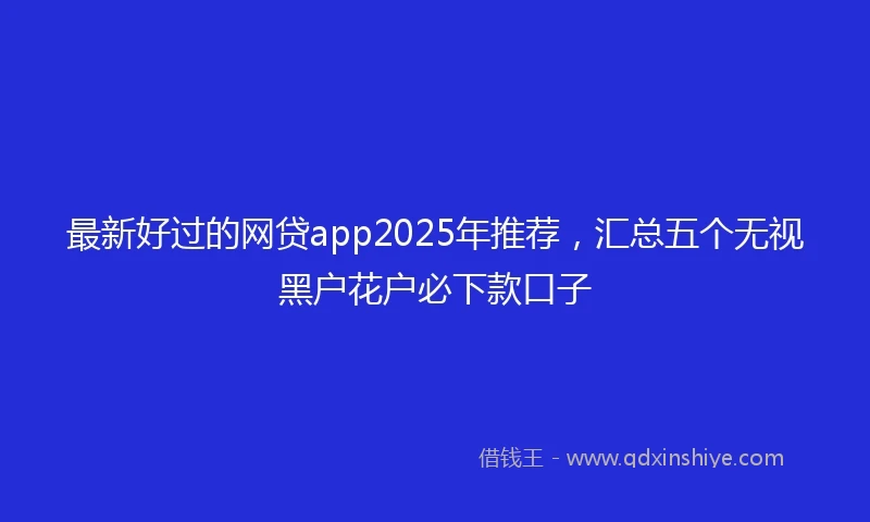 最新好过的网贷app2025年推荐，汇总五个无视黑户花户必下款口子