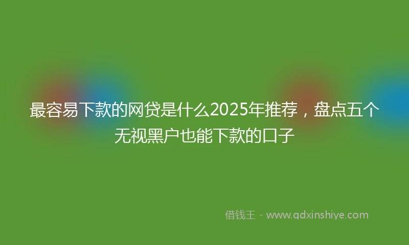 最容易下款的网贷是什么2025年推荐，盘点五个无视黑户也能下款的口子