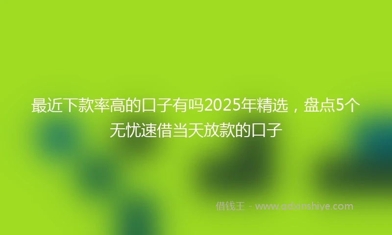 最近下款率高的口子有吗2025年精选，盘点5个无忧速借当天放款的口子