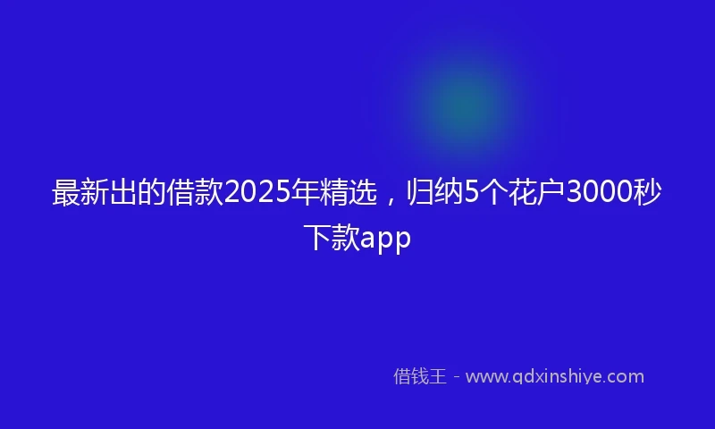 最新出的借款2025年精选，归纳5个花户3000秒下款app