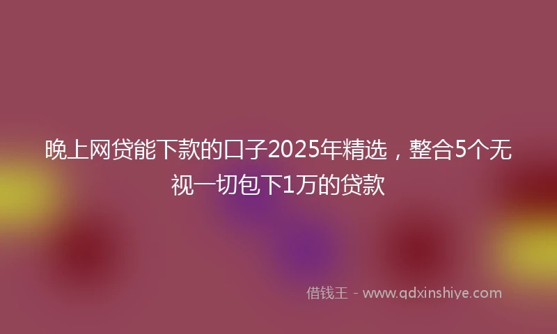 晚上网贷能下款的口子2025年精选，整合5个无视一切包下1万的贷款