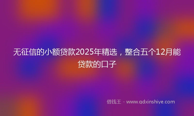 无征信的小额贷款2025年精选，整合五个12月能贷款的口子