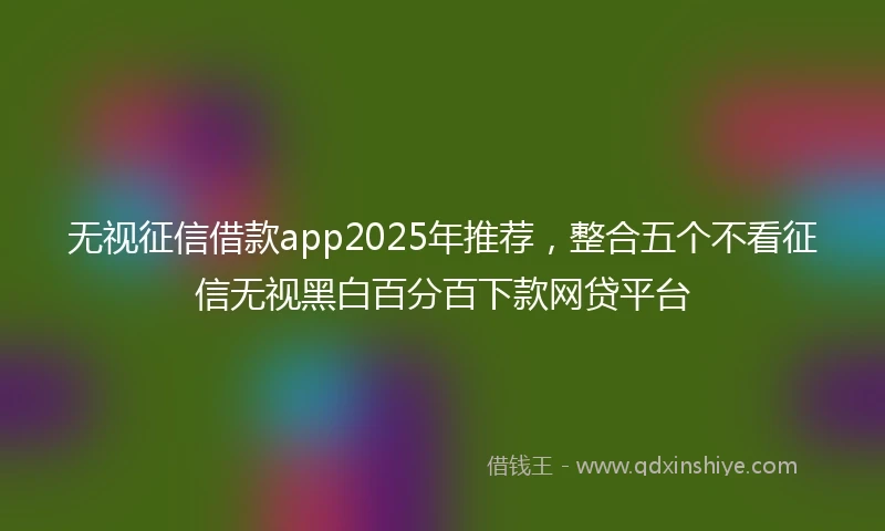 无视征信借款app2025年推荐，整合五个不看征信无视黑白百分百下款网贷平台