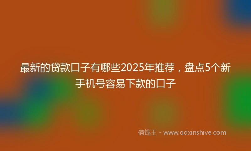 最新的贷款口子有哪些2025年推荐，盘点5个新手机号容易下款的口子