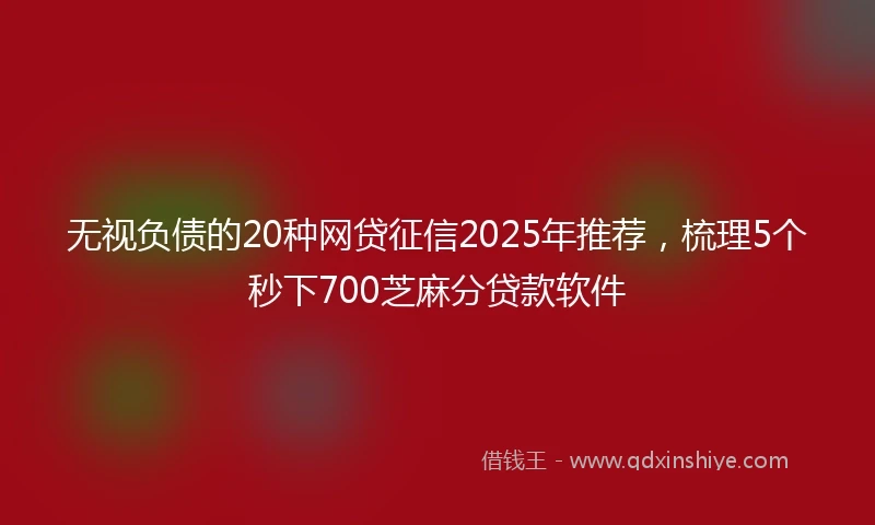无视负债的20种网贷征信2025年推荐，梳理5个秒下700芝麻分贷款软件