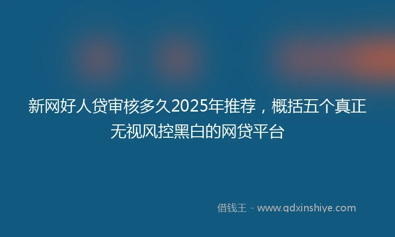 新网好人贷审核多久2025年推荐，概括五个真正无视风控黑白的网贷平台
