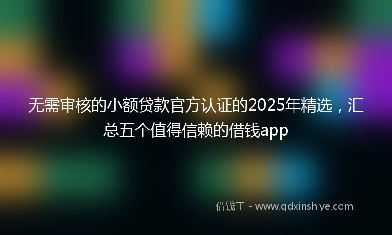 无需审核的小额贷款官方认证的2025年精选，汇总五个值得信赖的借钱app