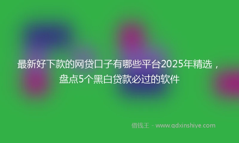最新好下款的网贷口子有哪些平台2025年精选，盘点5个黑白贷款必过的软件