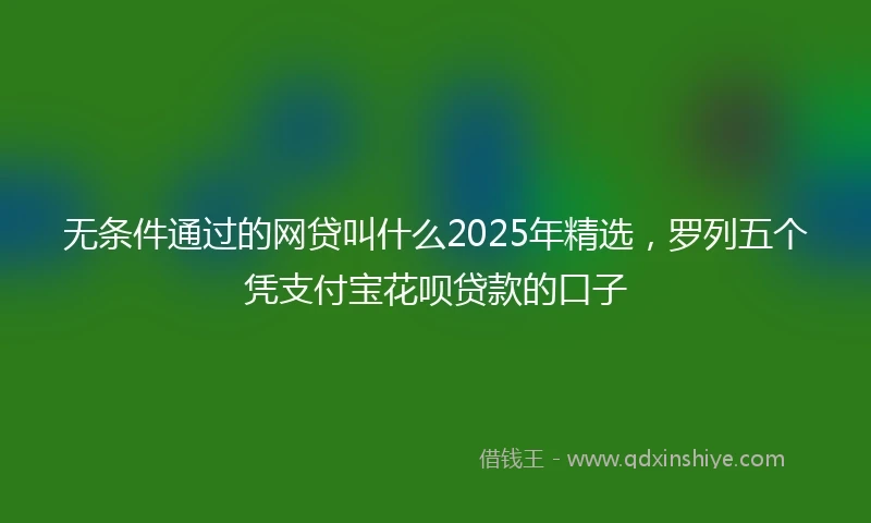 无条件通过的网贷叫什么2025年精选，罗列五个凭支付宝花呗贷款的口子