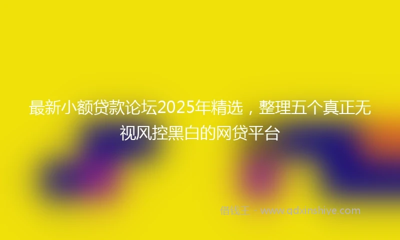 最新小额贷款论坛2025年精选，整理五个真正无视风控黑白的网贷平台